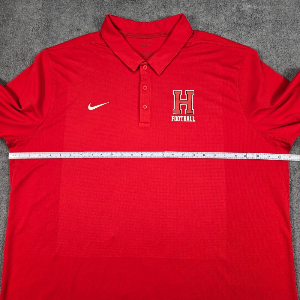 Nike Dri-FIT Red Football Polo Shirt Men's 2XL Embroidered H‎ Logo Athletic - Picture 5 of 11